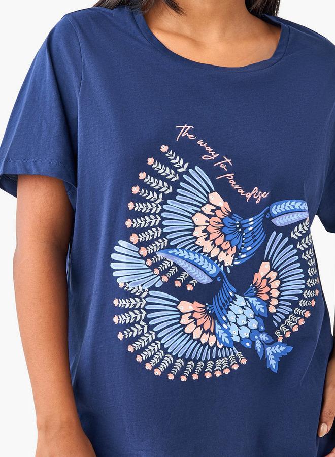  أولا بوبكن تيشيرت مطبوع برسومات مقاس كبير من أولا بوبكن - Image 4